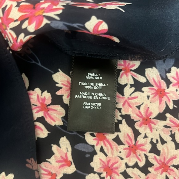 Rebecca Taylor Silk Button Down Shirt Floral Size 0 - Picture 7 of 8
